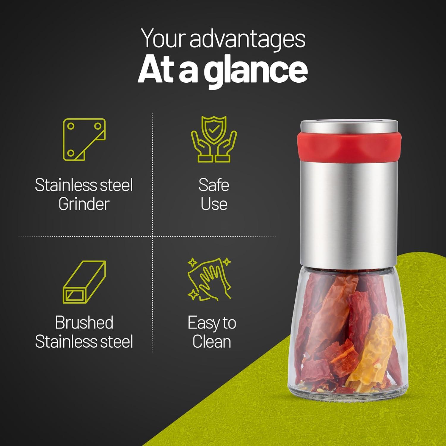 Molinillo de Chile ZOLMER Acero Inoxidable y Vidrio 0.28 kg