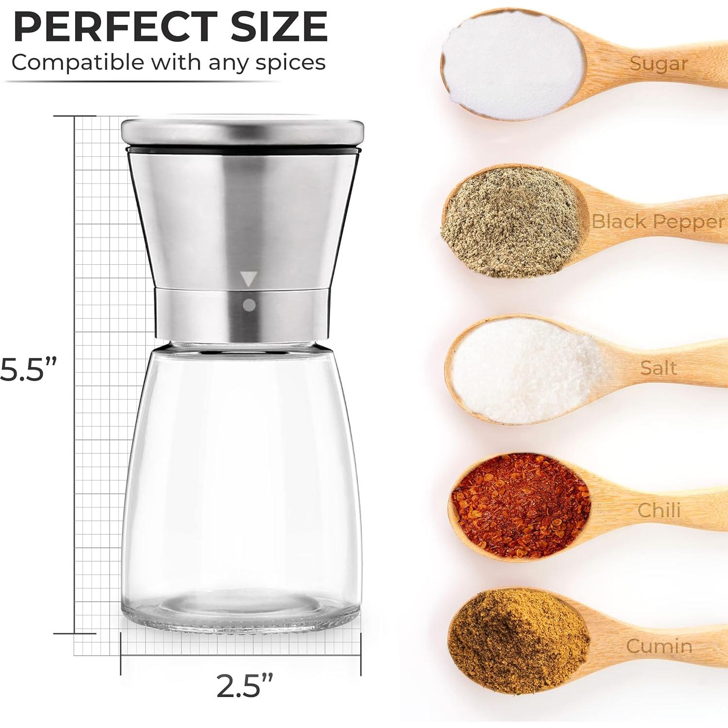 Molinillo de Sal y Pimienta Kitchen-GO Acero Inoxidable 14 cm