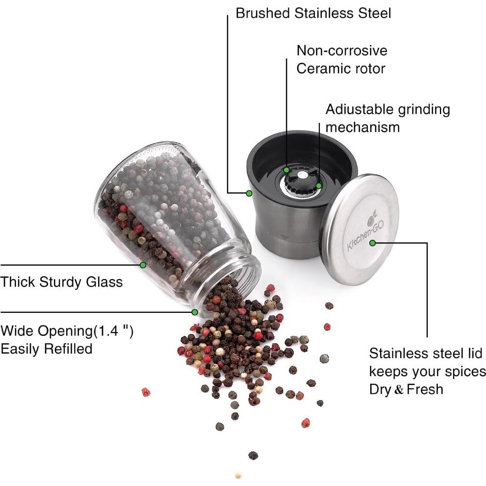 Molinillo de Sal y Pimienta Kitchen-GO Acero Inoxidable 14 cm