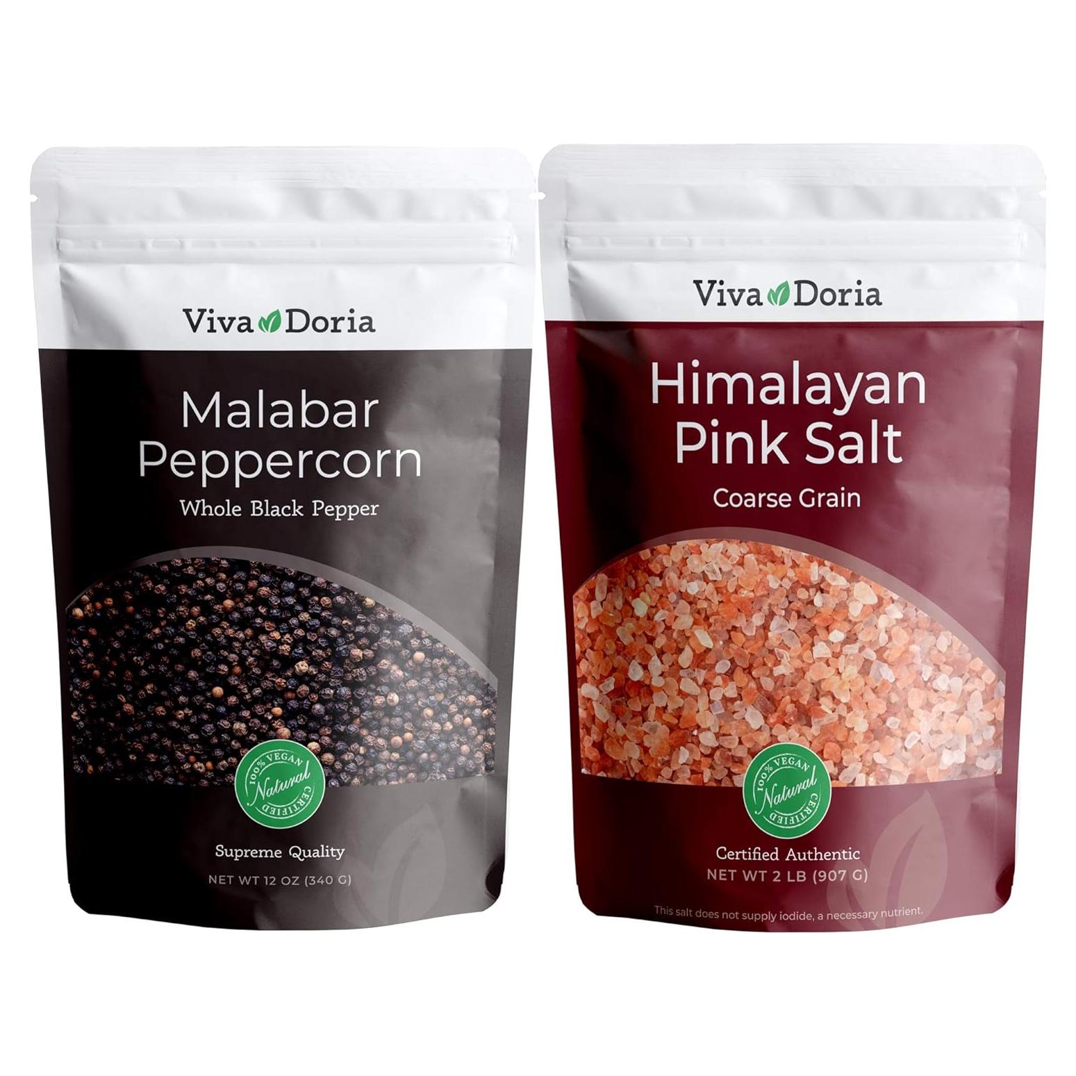 Set Sal Rosa del Himalaya 907g y Pimienta Negra Malabar 340g