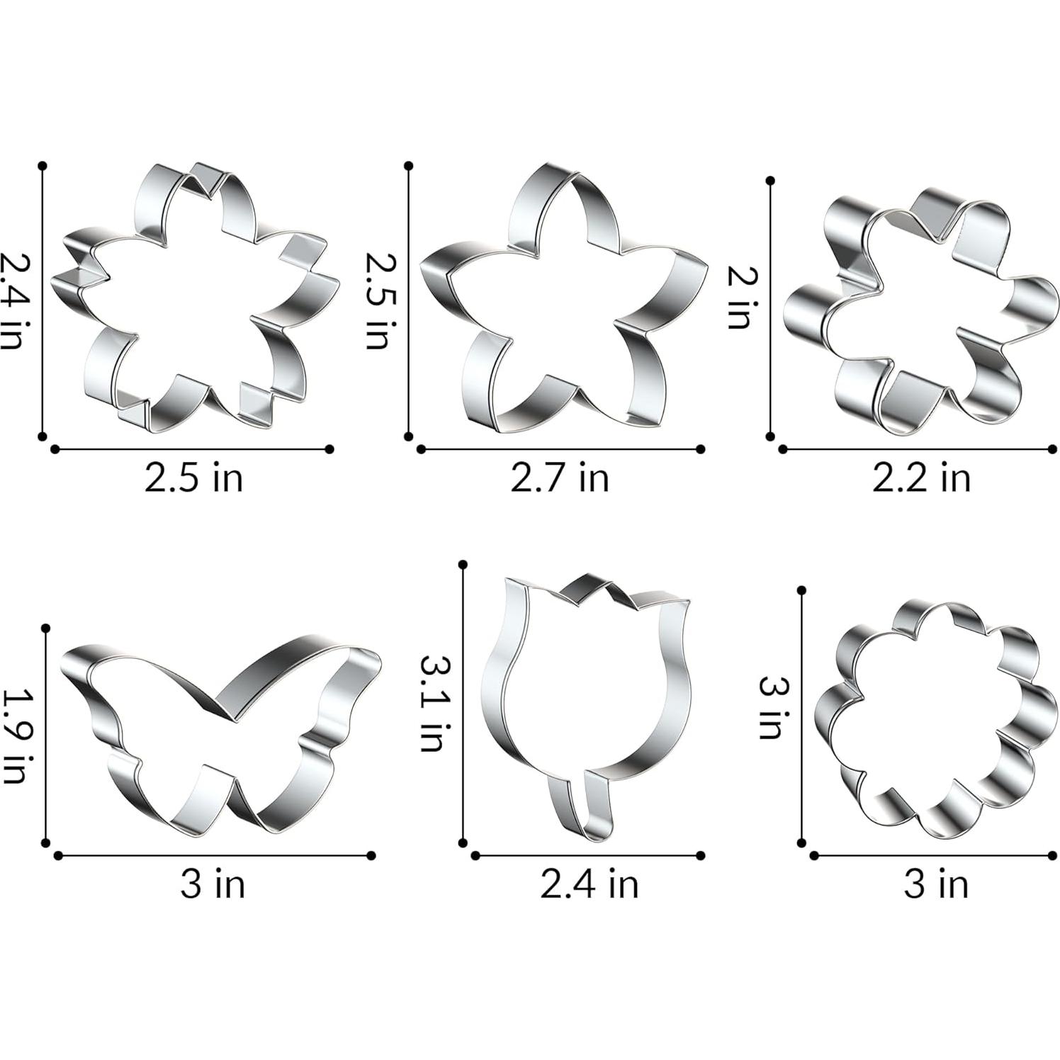 Juego de Cortadores de Galletas FUSOTO 6PCS Acero Inoxidable