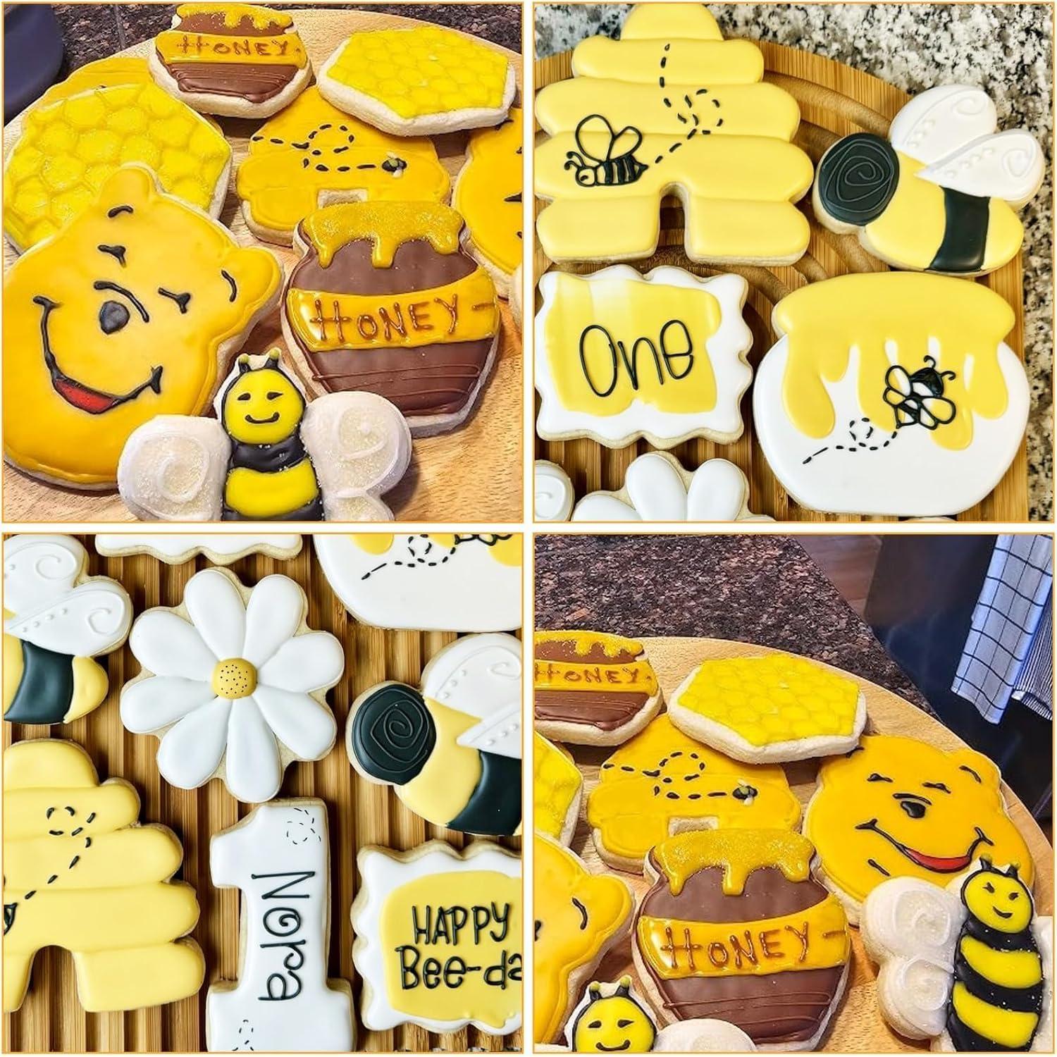 Juego de 6 Cortadores de Galletas Kukifun Abeja y Winnie Pooh