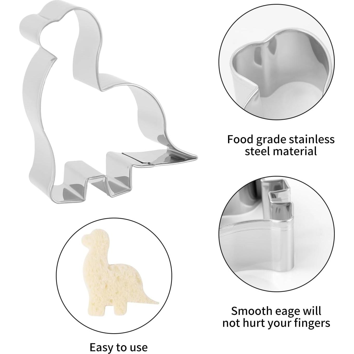 Juego de Cortadores de Galletas ANCKNE Dinosaurio Acero Inoxidable