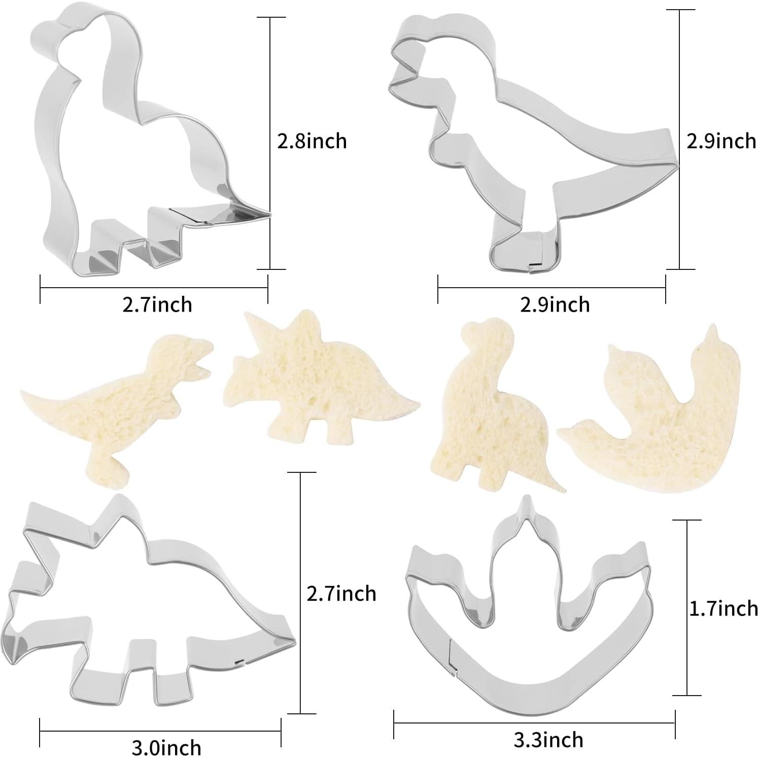 Juego de Cortadores de Galletas ANCKNE Dinosaurio Acero Inoxidable
