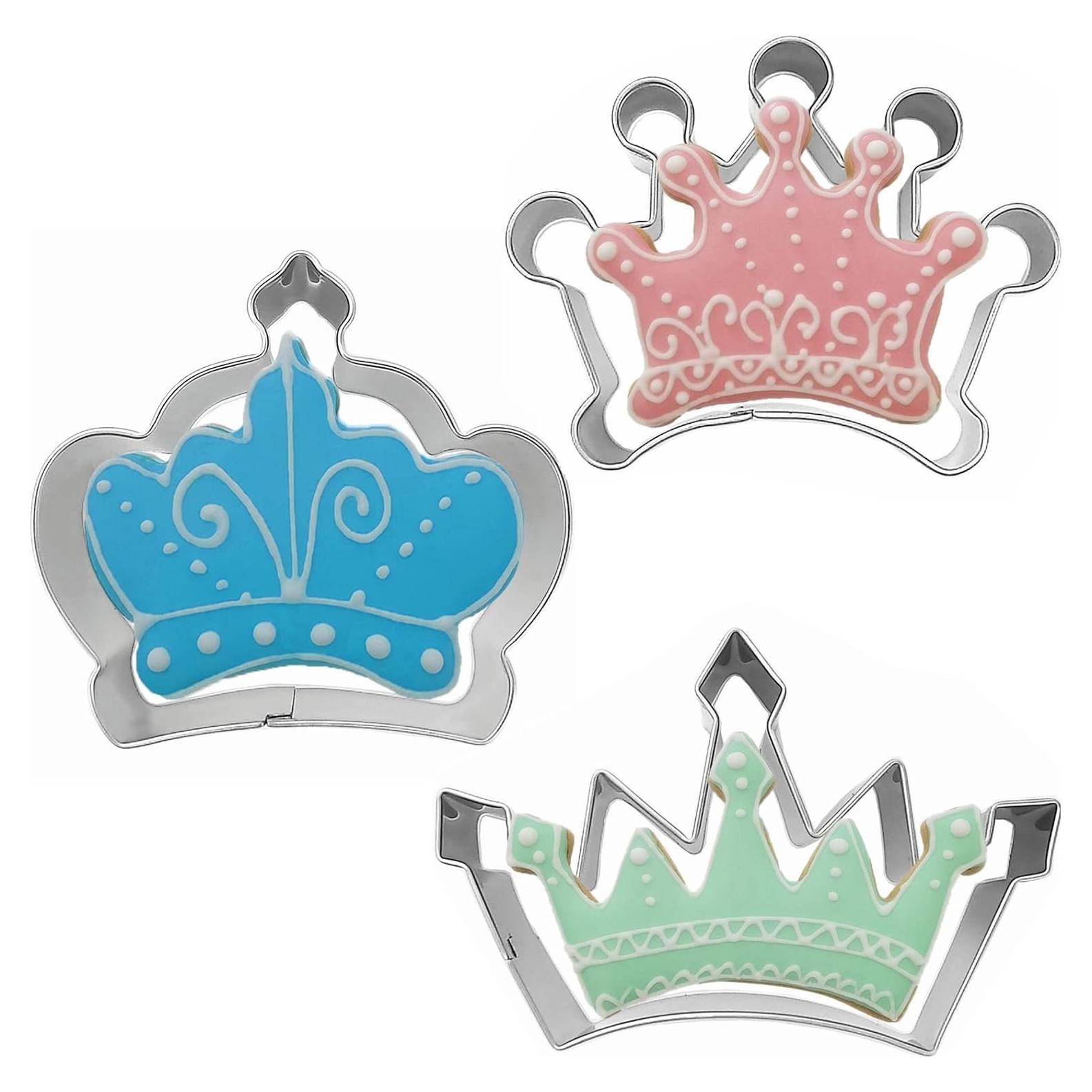 Juego de 3 Cortadores de Galletas Corona Comais Acero Inoxidable