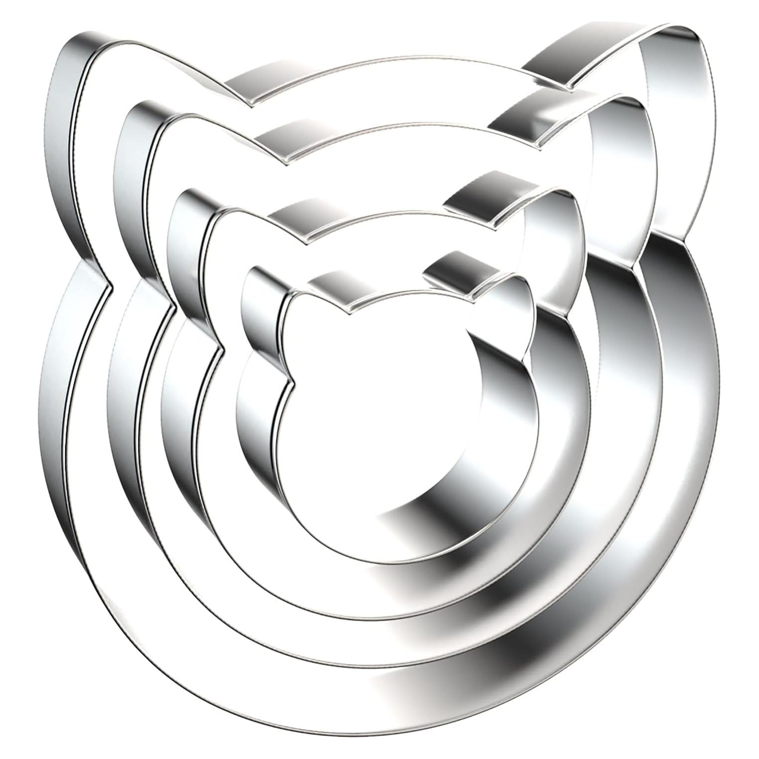 Juego de Cortadores de Galletas QAAQS Cara de Gato Acero Inoxidable