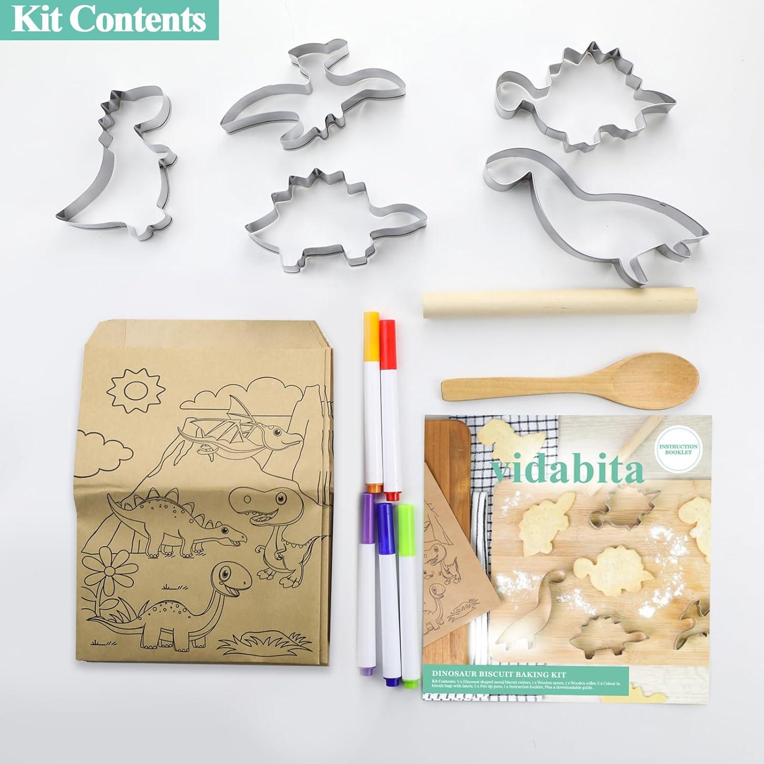 Juego de Cortadores de Galletas Dinosaurio Vidabita 5 Piezas