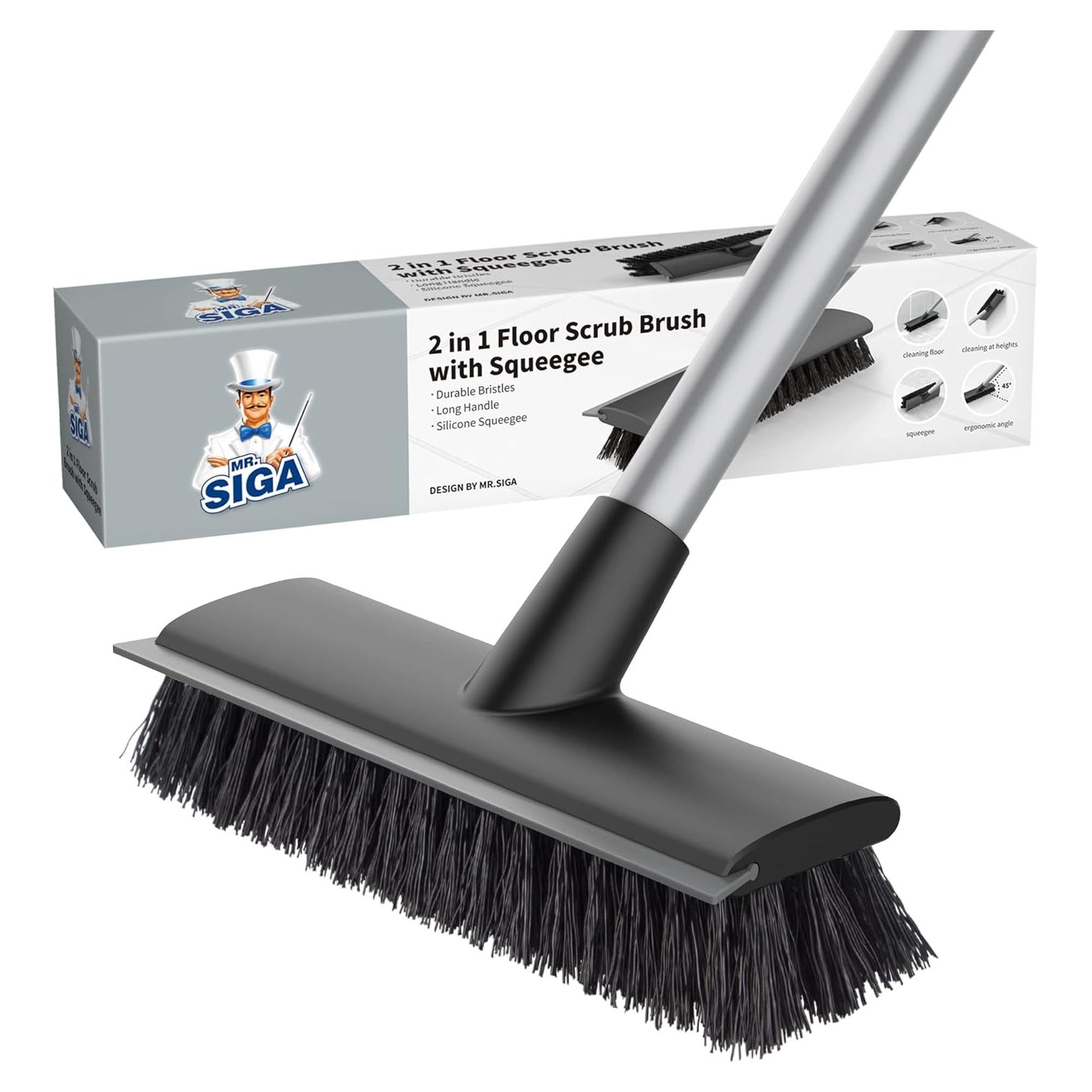 Cepillo de Suelo MR.SIGA 2 en 1 con Mango Ajustable 124 cm