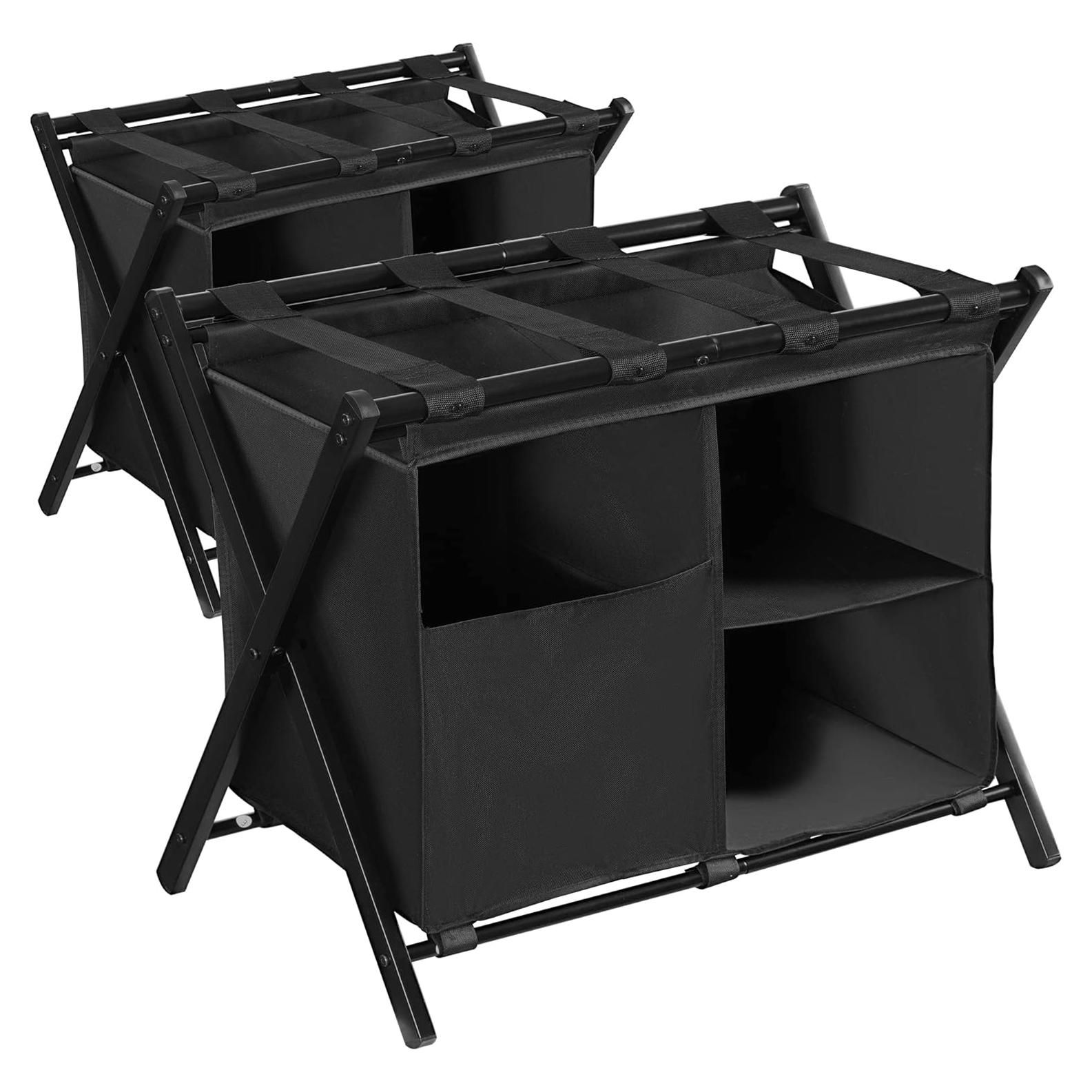 Soporte de Equipaje Plegable Heybly con Bolsa de Lavandería - 2 Unidades