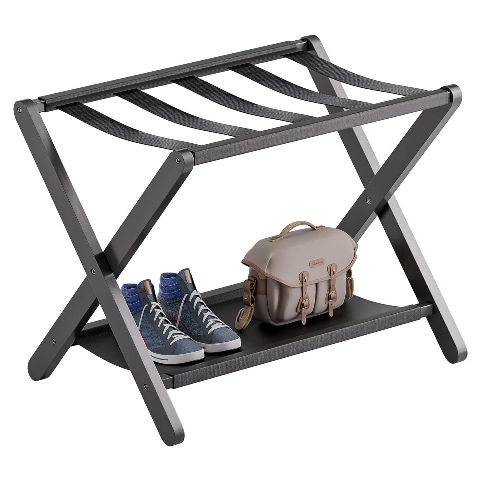 Soporte de Equipaje Plegable VOVALA de Bambú 61 kg