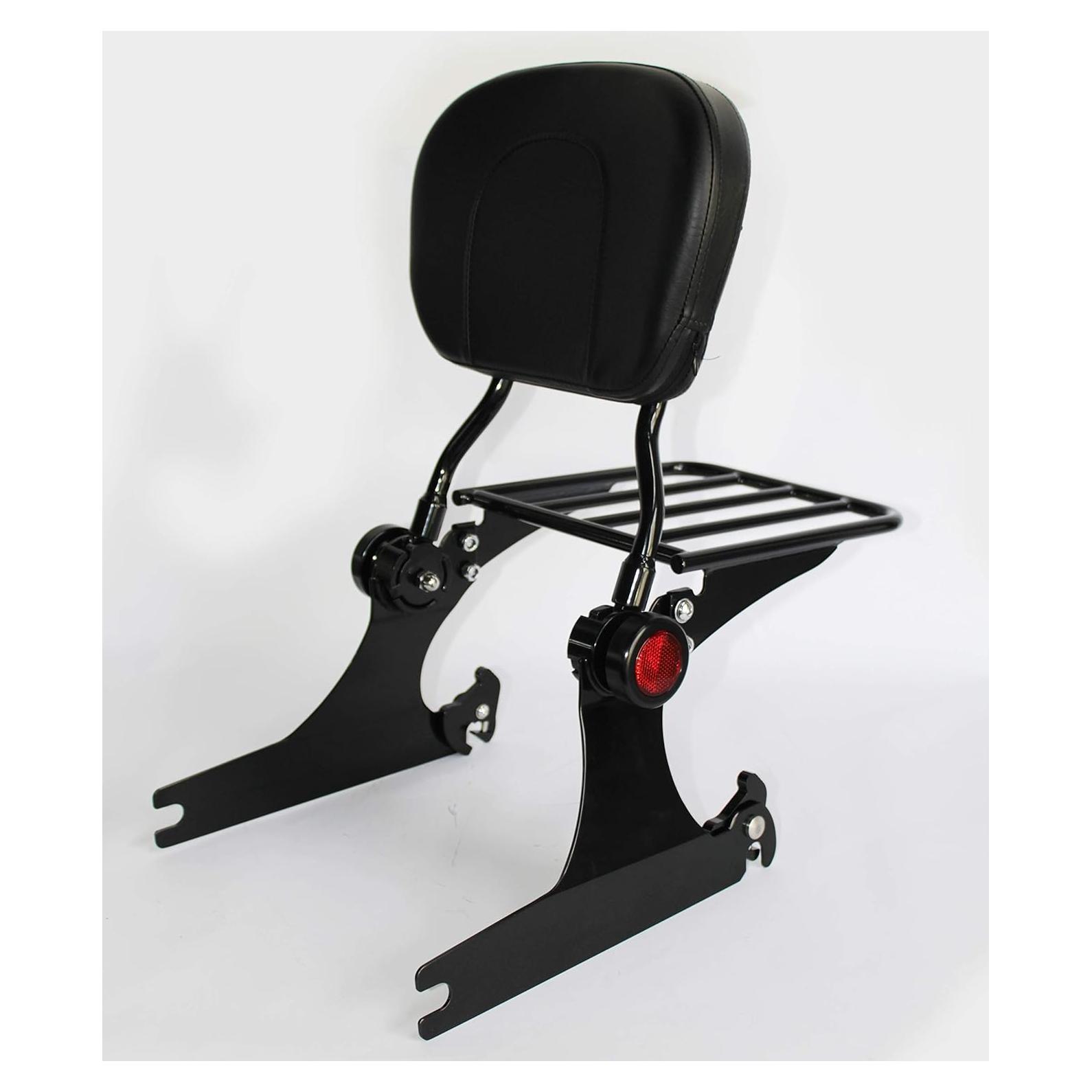 Soporte Sissy Bar Ajustable HTTMT con Portaequipajes Negro