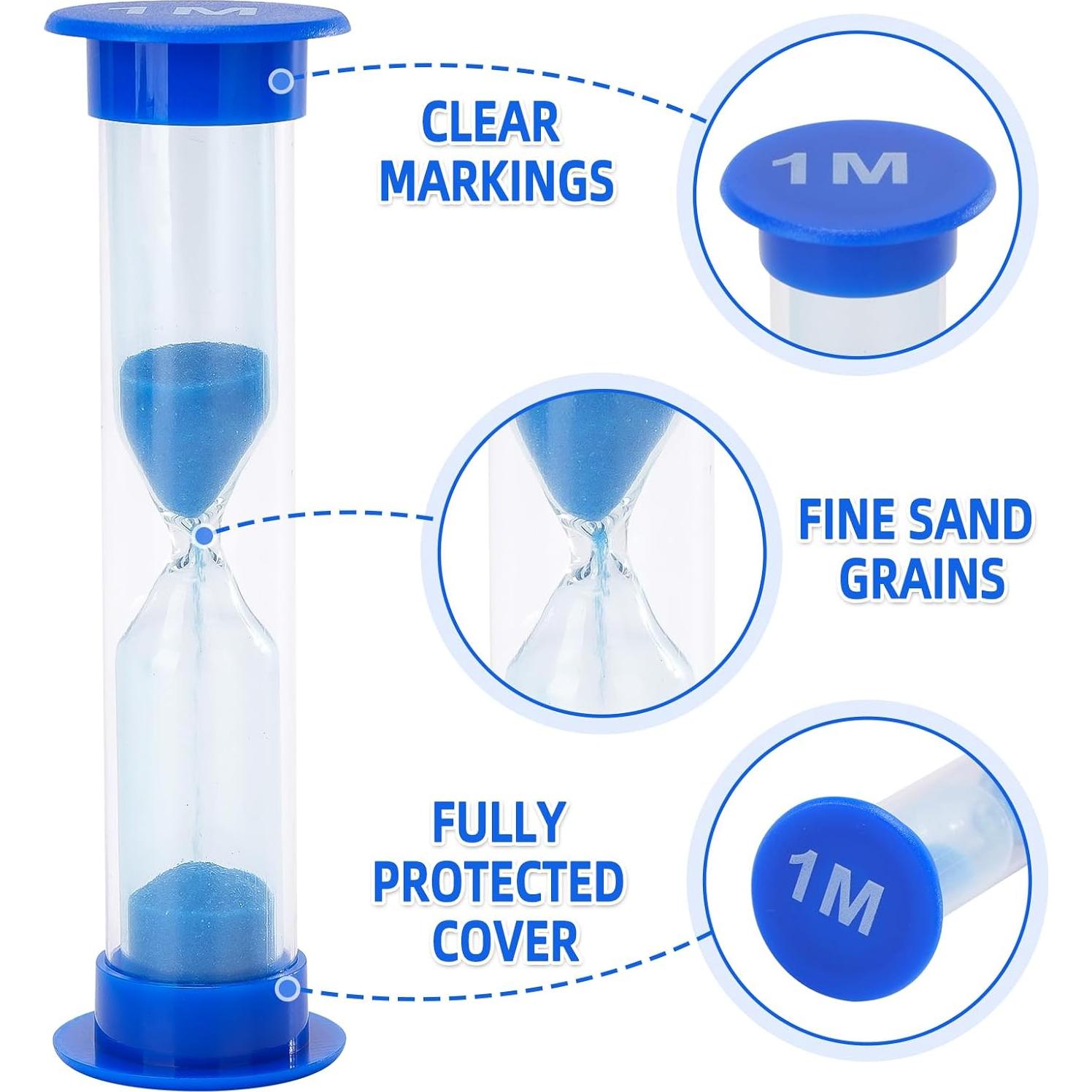 Reloj de Arena I-MART 6 Pcs 1 Minuto Azul Plástico
