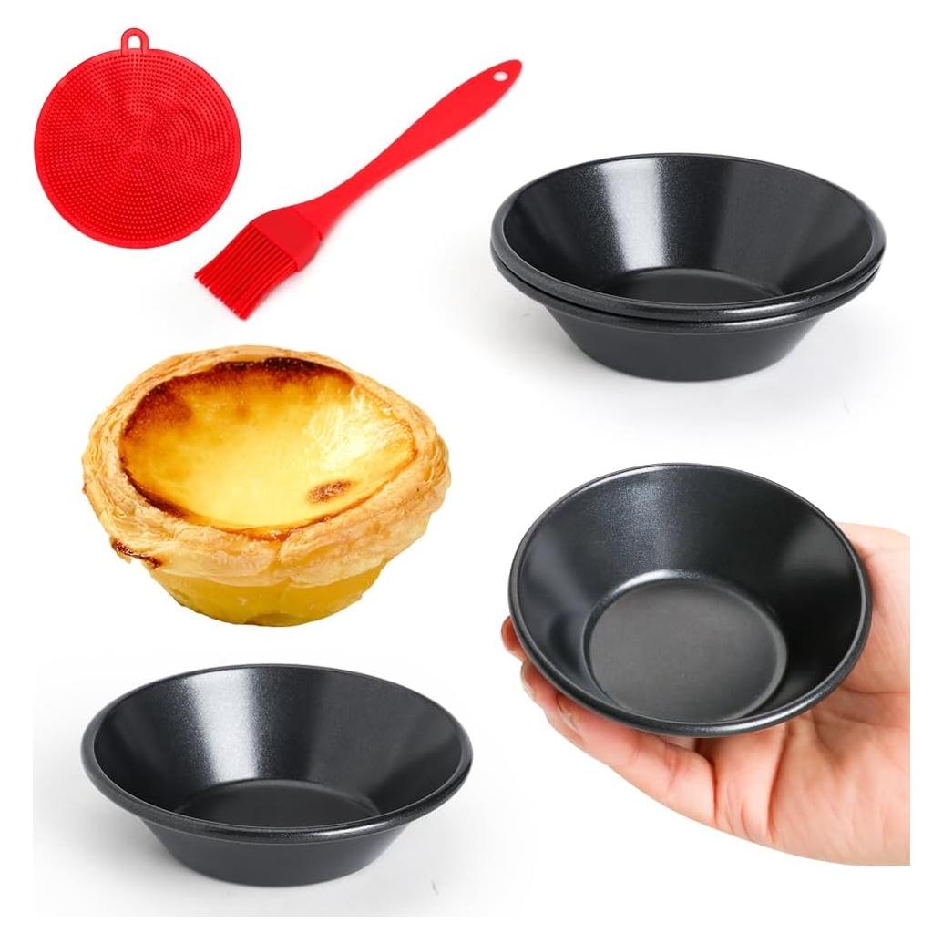 Juego de 4 moldes para tartas mini Quyimy 8cm antiadherentes