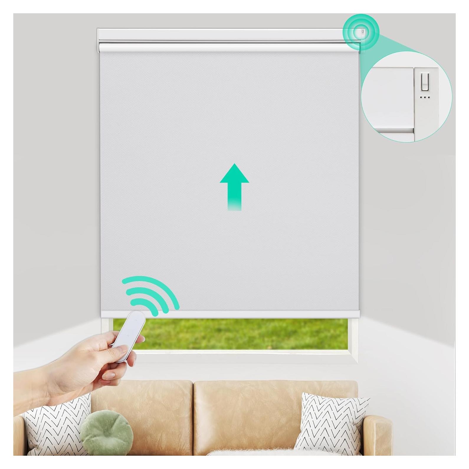 Persiana Enrollable Motorizada Allesin 68,5x182,9cm Blanca