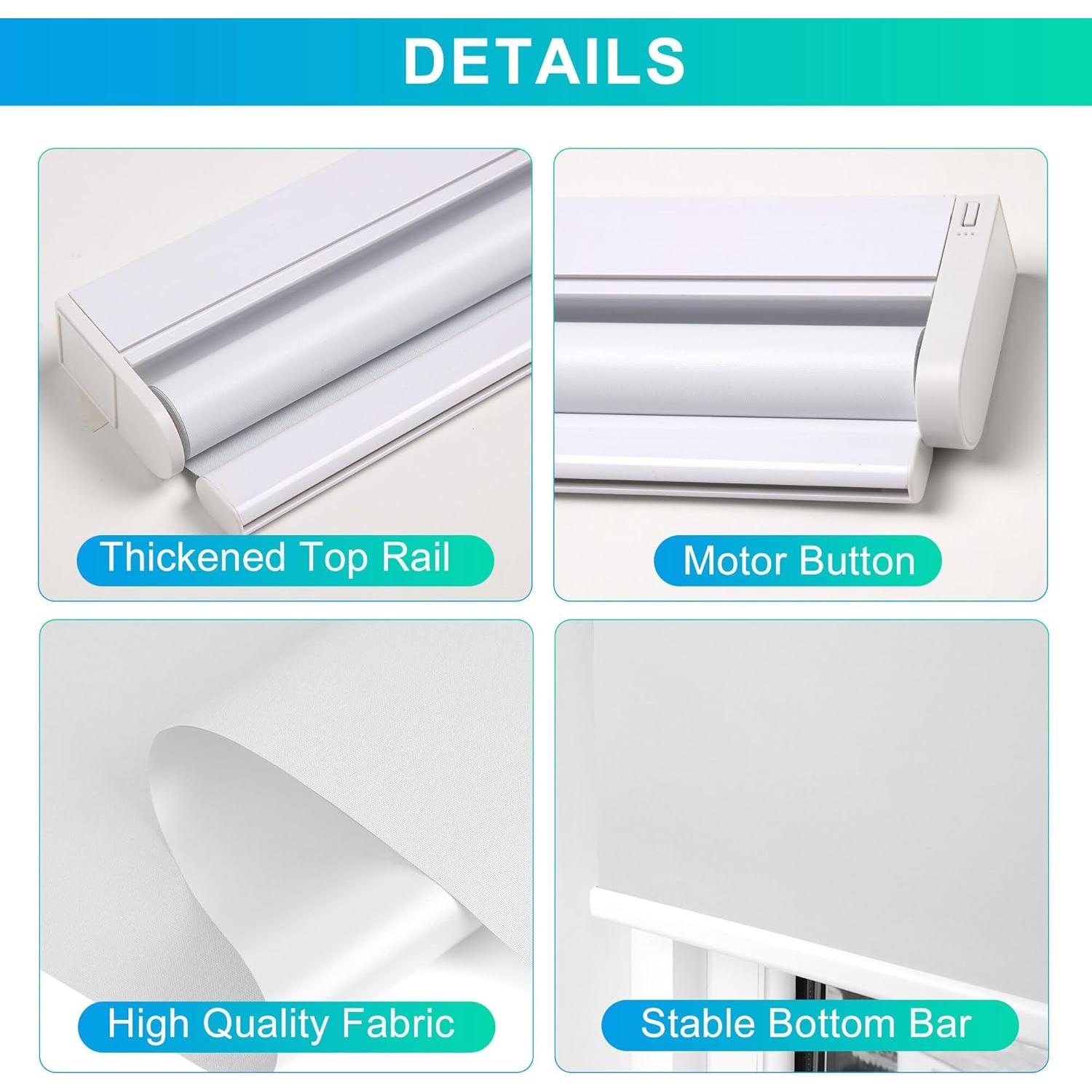 Persiana Enrollable Motorizada Allesin 68,5x182,9cm Blanca