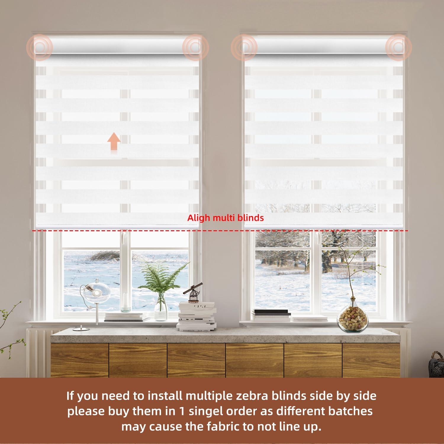 Persianas Zebra Motorizadas Canisteo 90% Oscurecimiento Blanco