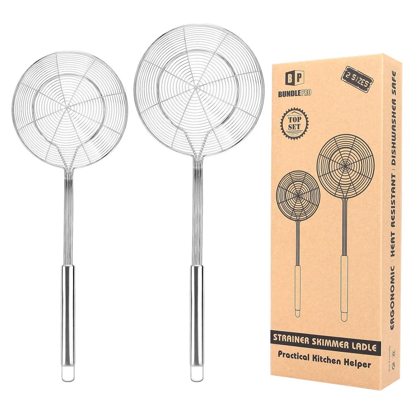 Coladores grandes de acero inoxidable BundlePro - 2 unidades