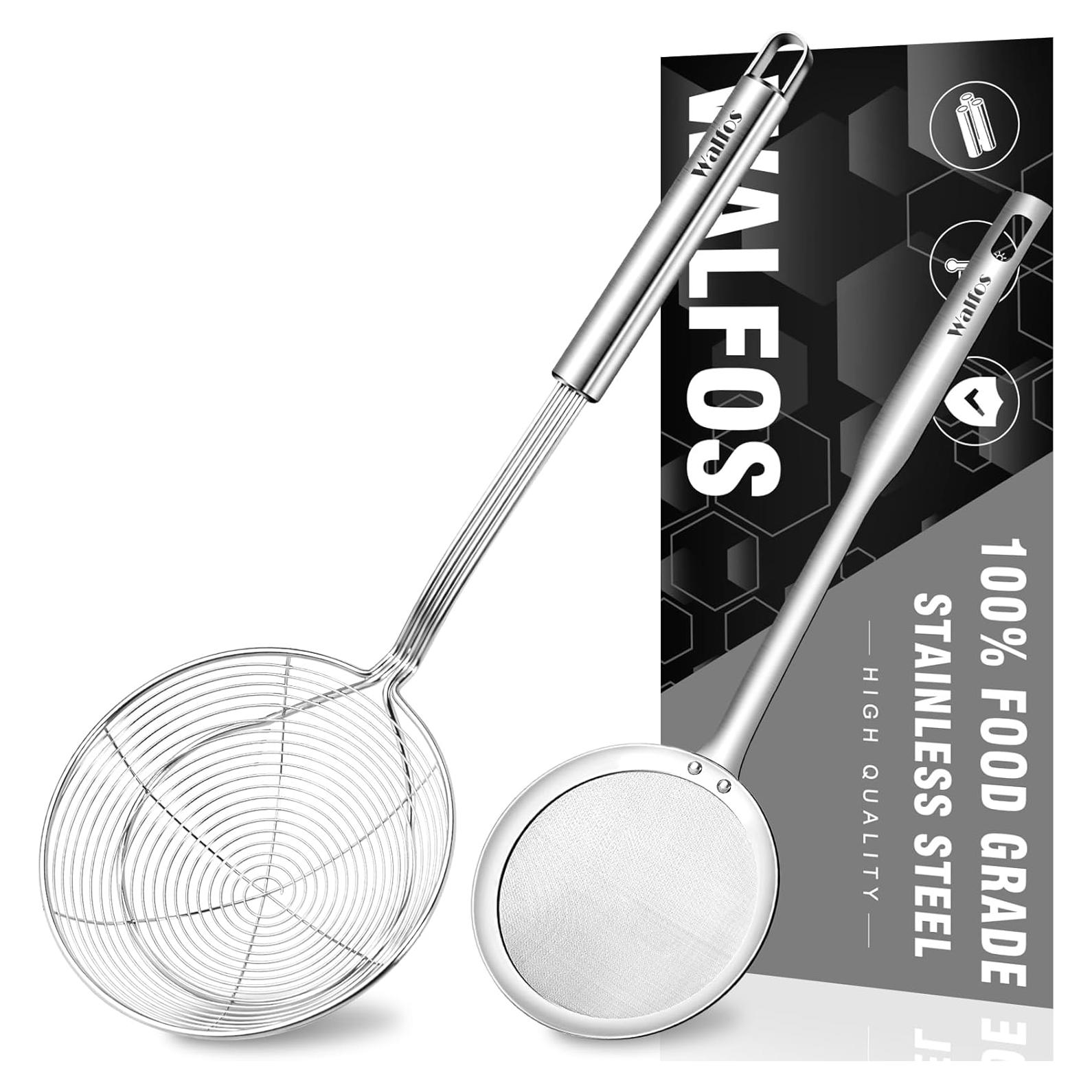 Set de Coladores Araña Walfos 2 Pcs Acero Inoxidable 14 cm