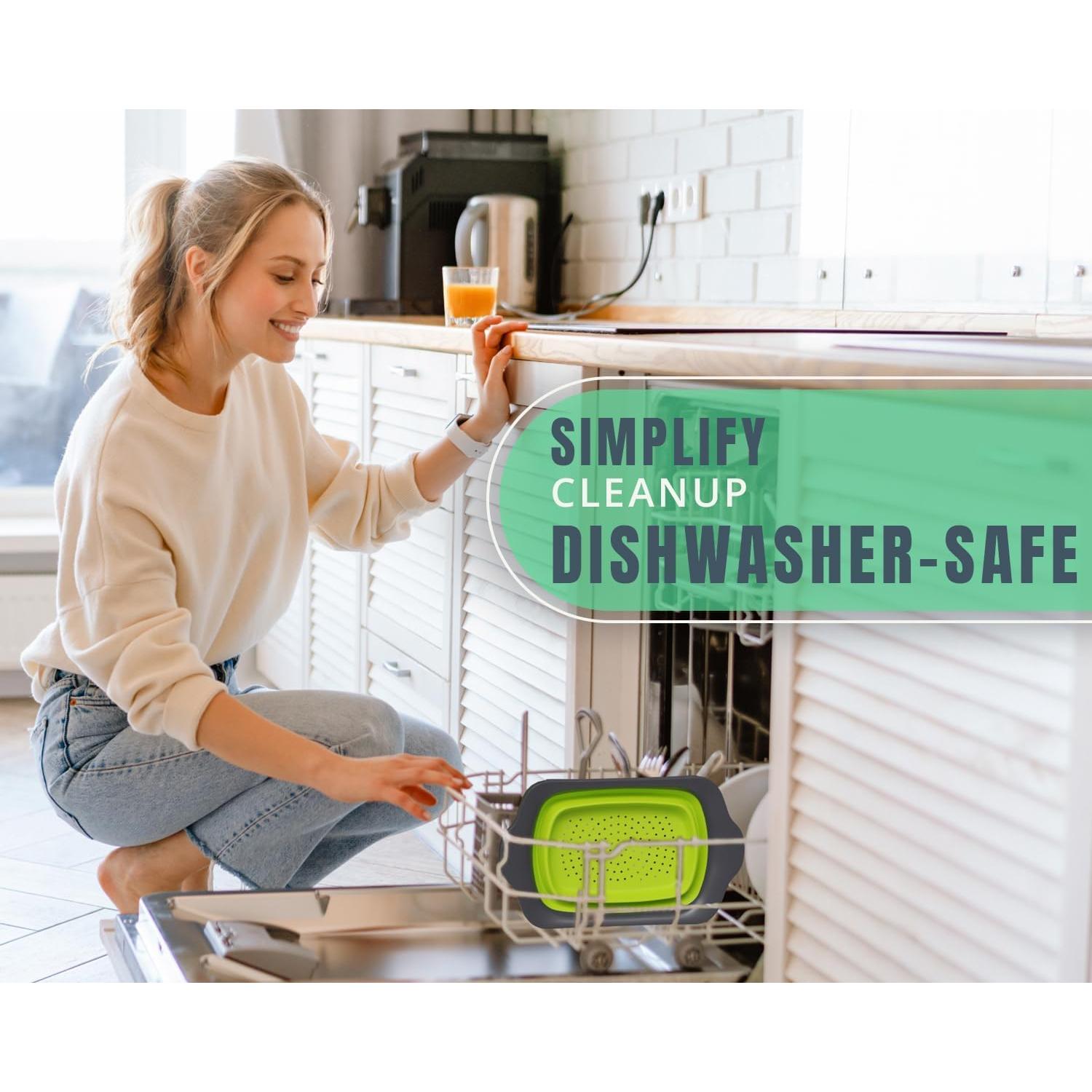 Colador Plegable Comfify 6 Cuartos Silicona Verde