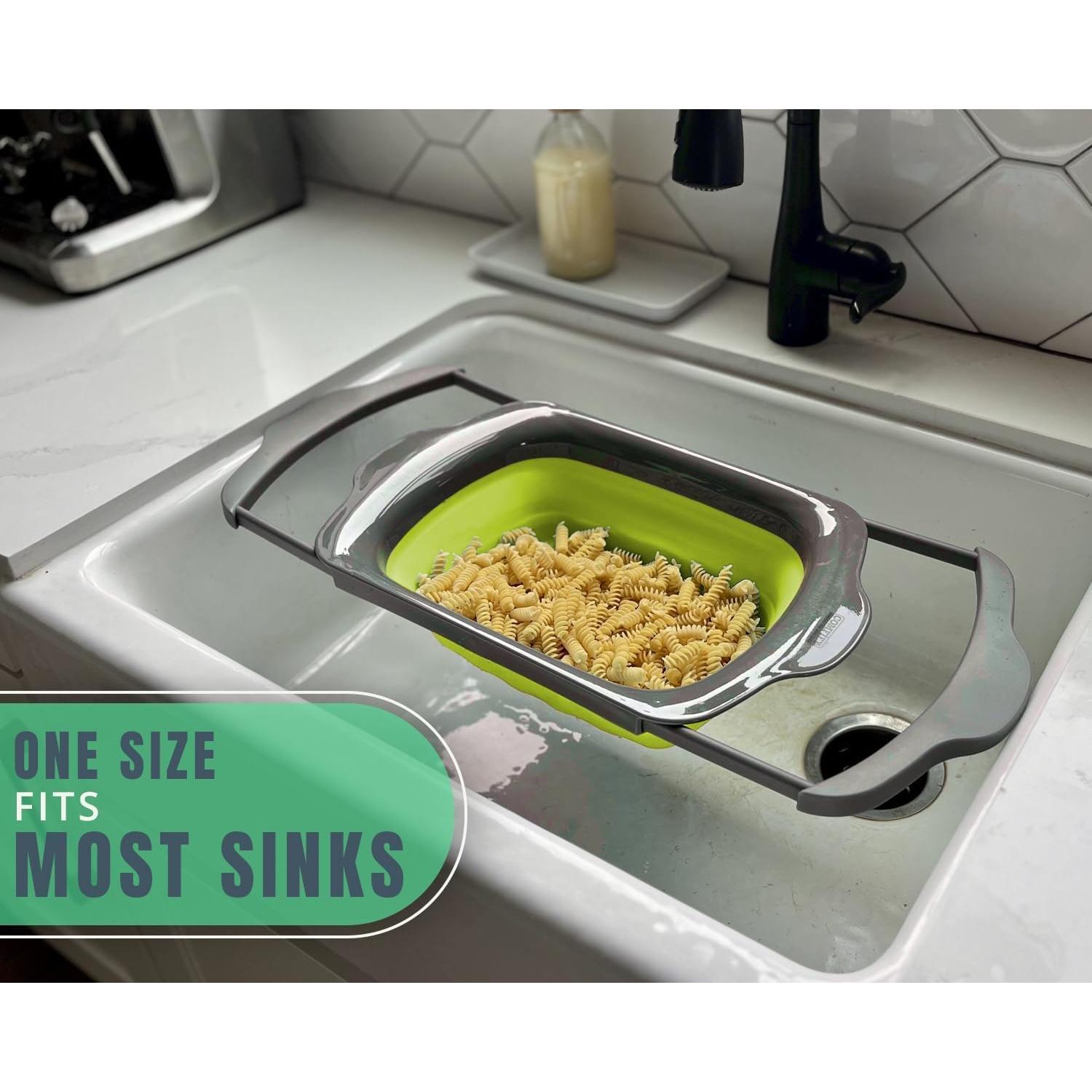 Colador Plegable Comfify 6 Cuartos Silicona Verde