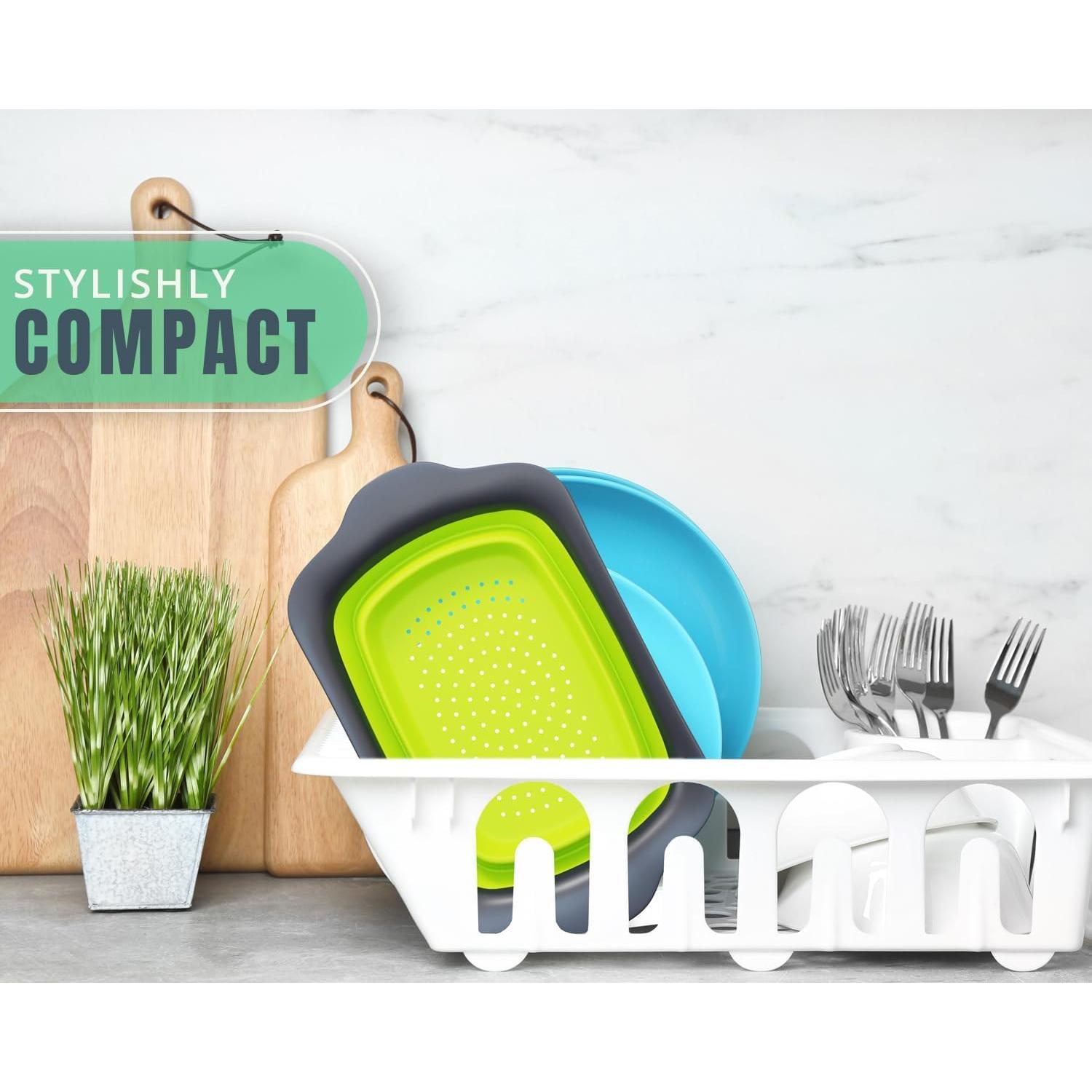 Colador Plegable Comfify 6 Cuartos Silicona Verde