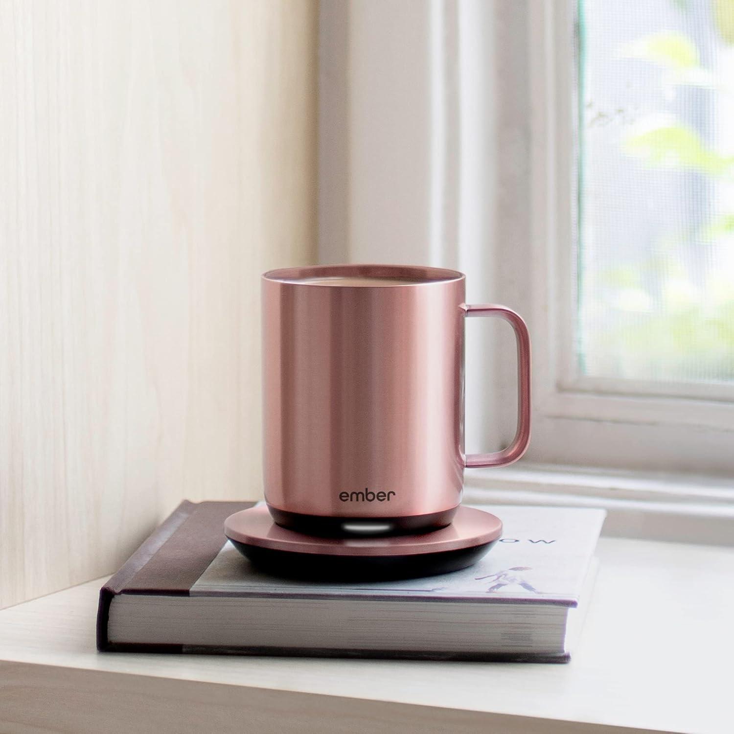 Taza Inteligente Ember 10 oz Oro Rosa + Espumador Zulay