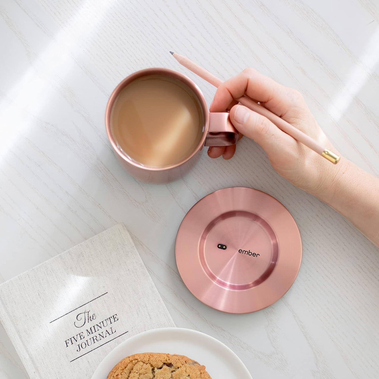 Taza Inteligente Ember 10 oz Oro Rosa + Espumador Zulay