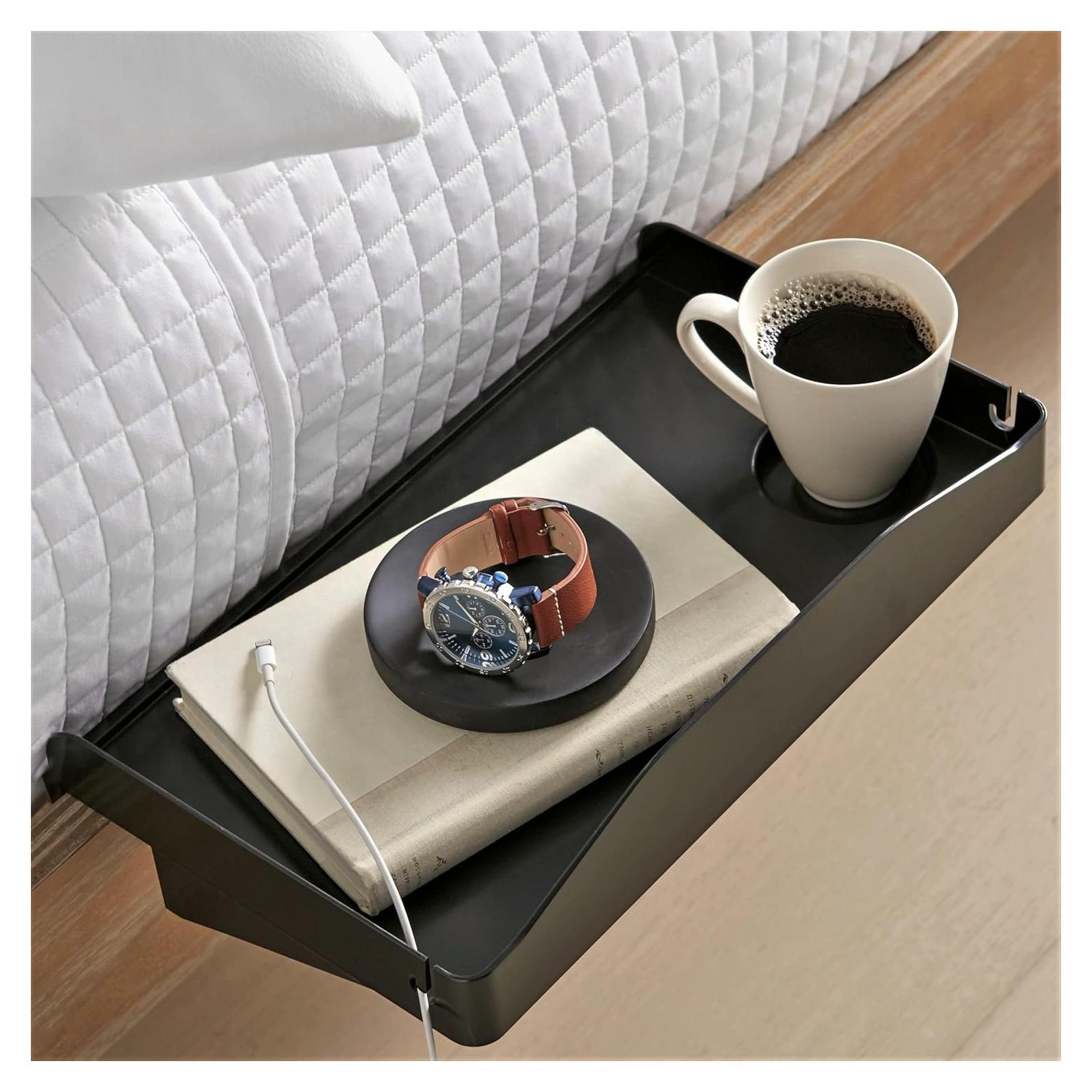 Estante Lateral Moderno Innovaciones para Cama Alta Negro