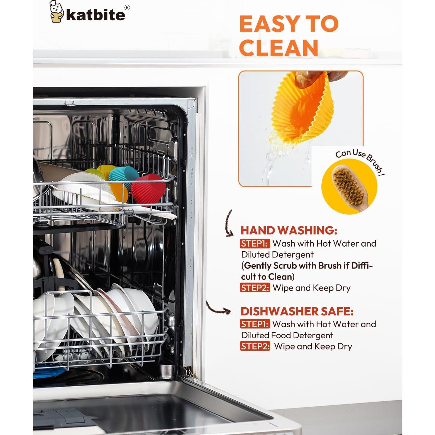 Moldes de Cupcake de Silicona Katbite 24 Piezas Multicolor