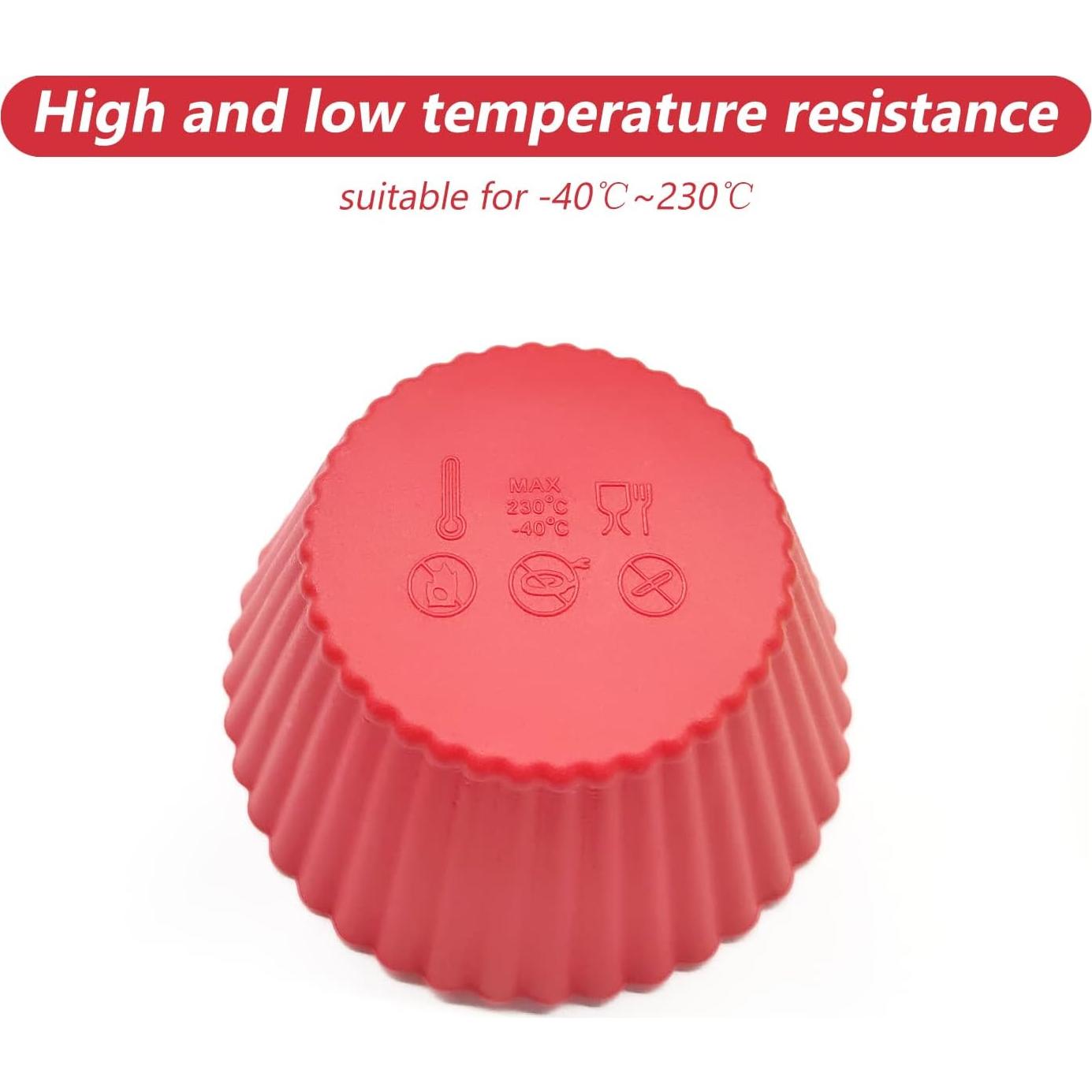 28 Tazas de Hornear Silicona YOLCAR 6,7 cm Reutilizables