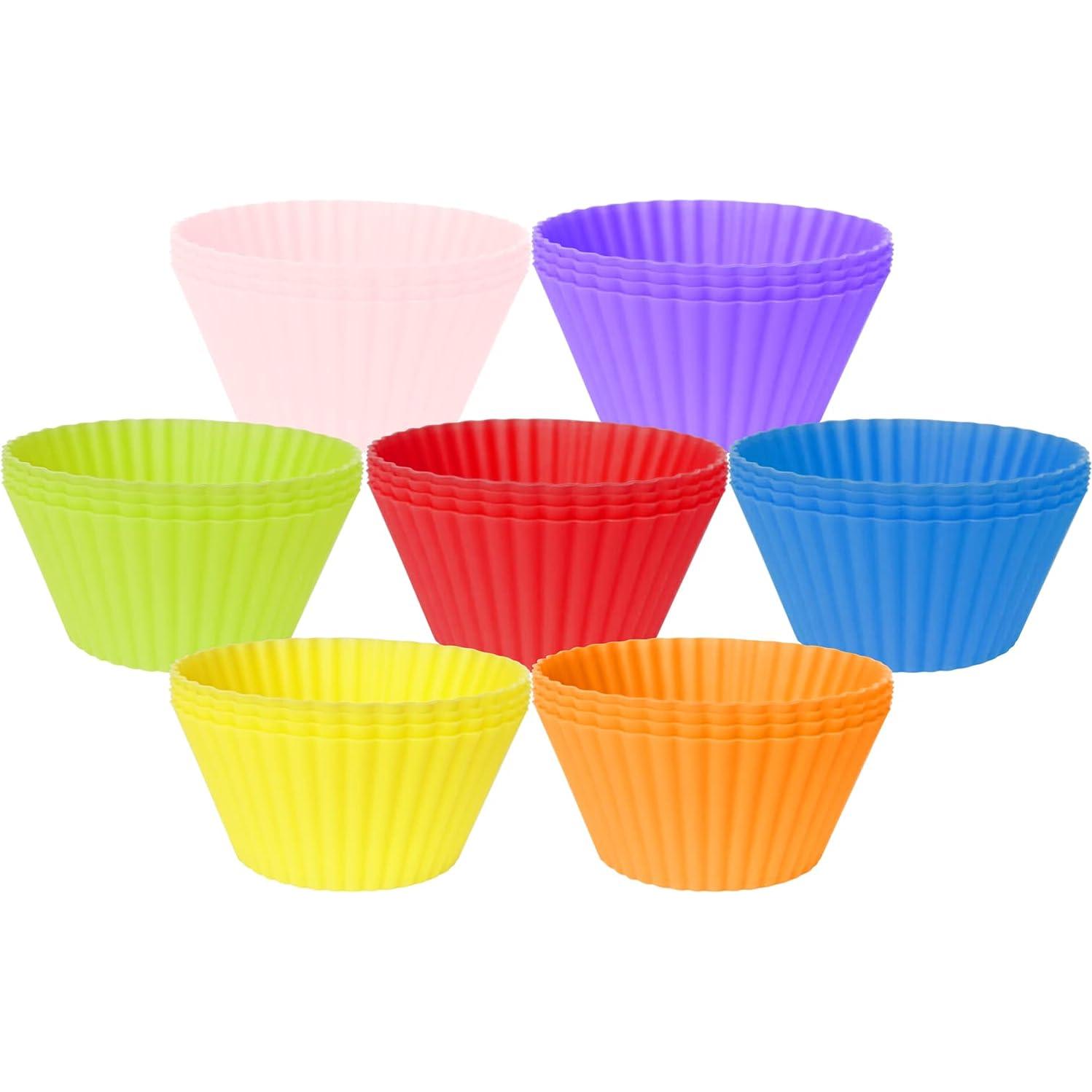 28 Tazas de Hornear Silicona YOLCAR 6,7 cm Reutilizables