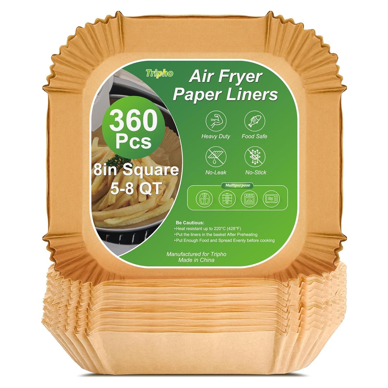 360 Pcs Papel Pergamino 20 cm Tripho para Freidora de Aire
