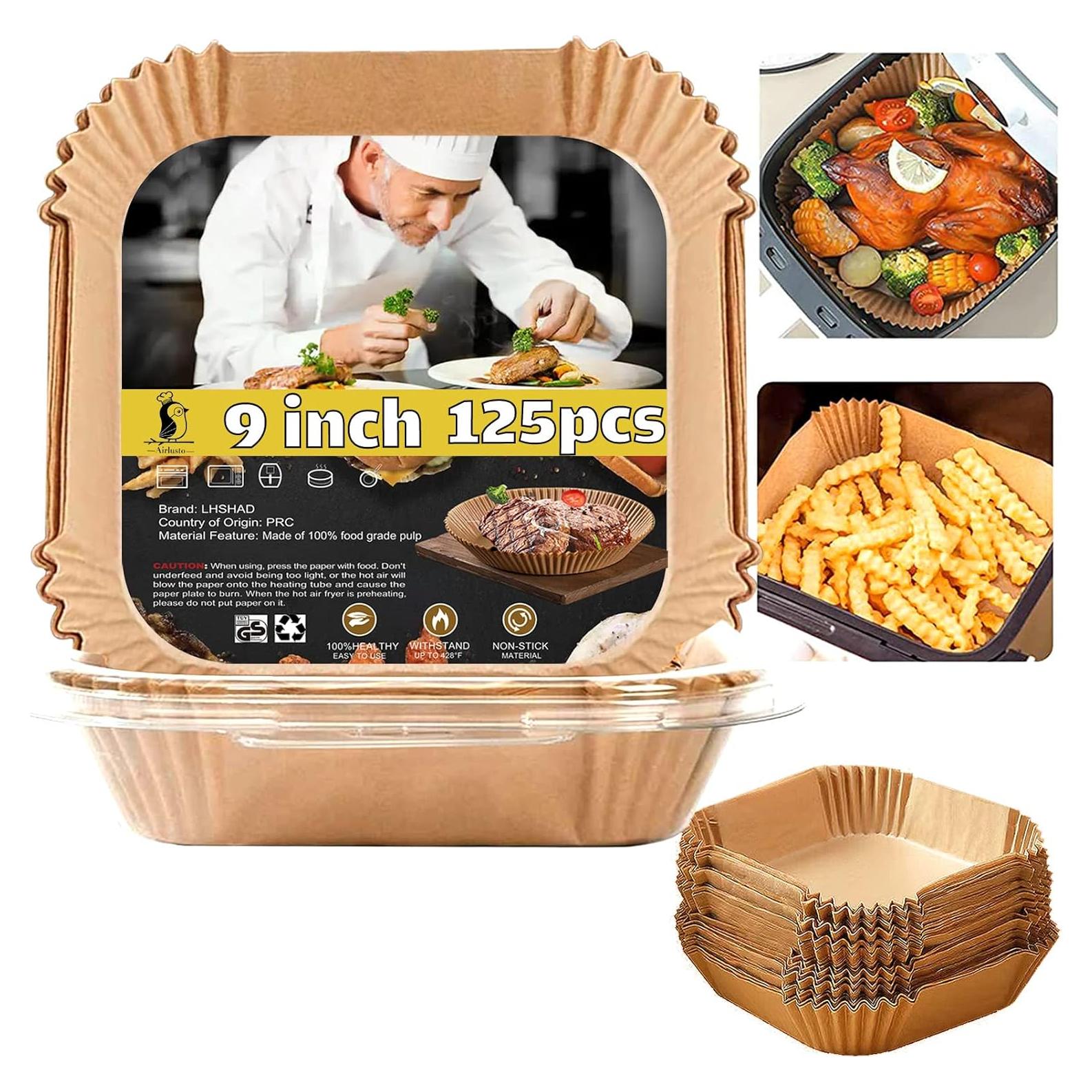 Forros desechables para freidora de aire LHSHAD 125 piezas 22.86 cm