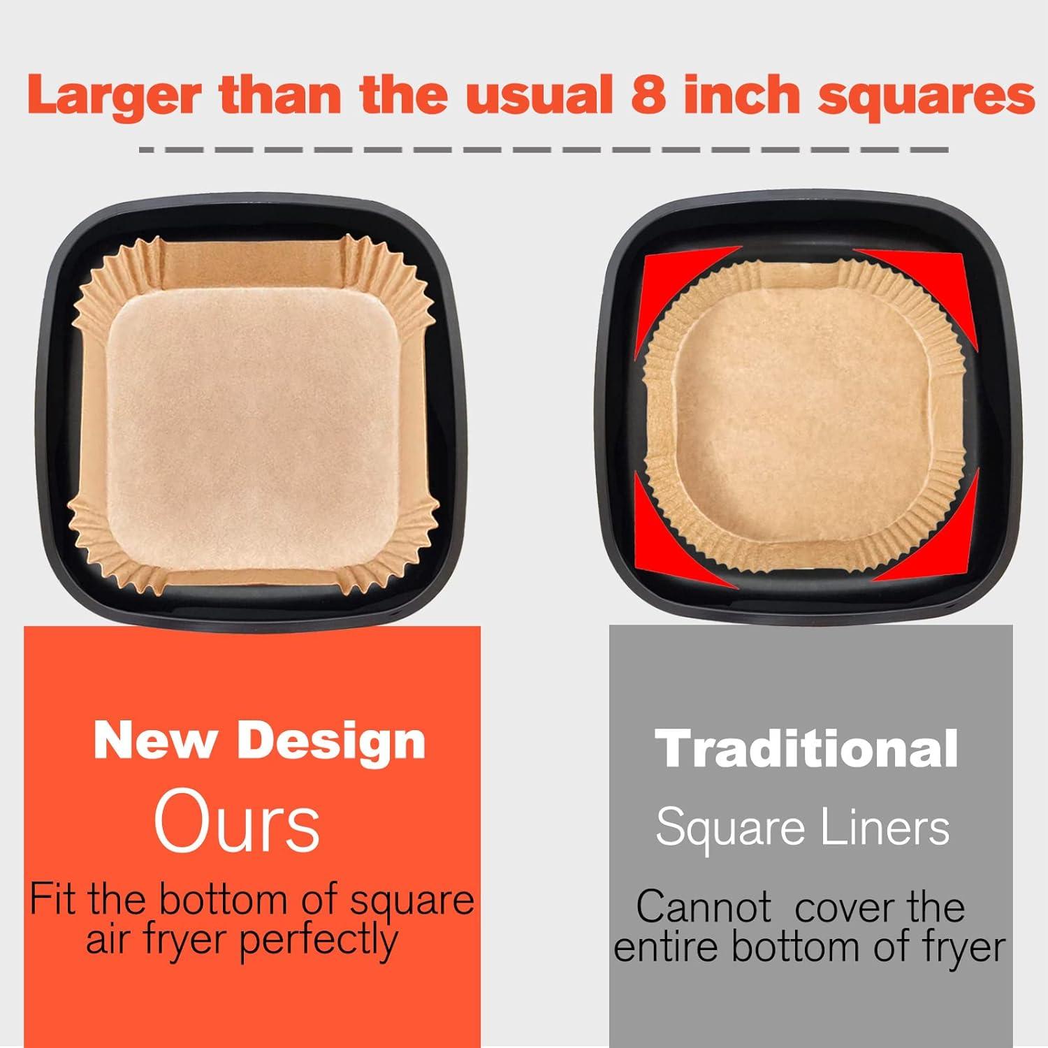 Forros desechables para freidora de aire LHSHAD 125 piezas 22.86 cm