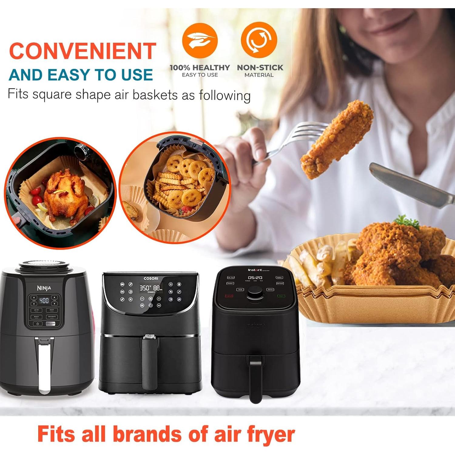 Forros desechables para freidora de aire LHSHAD 125 piezas 22.86 cm