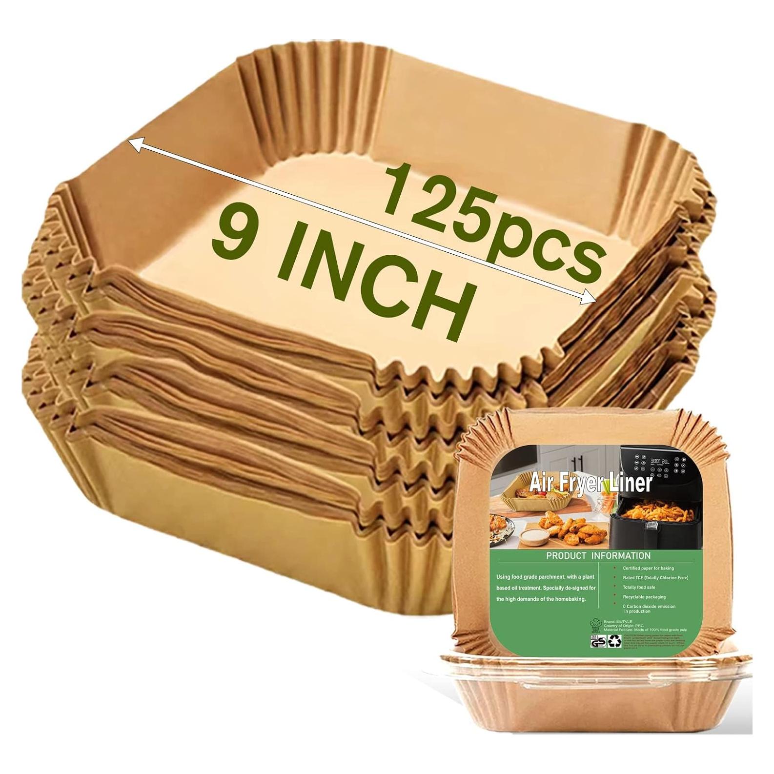 Forros de papel desechables 9" Mutvle para freidora 125 piezas