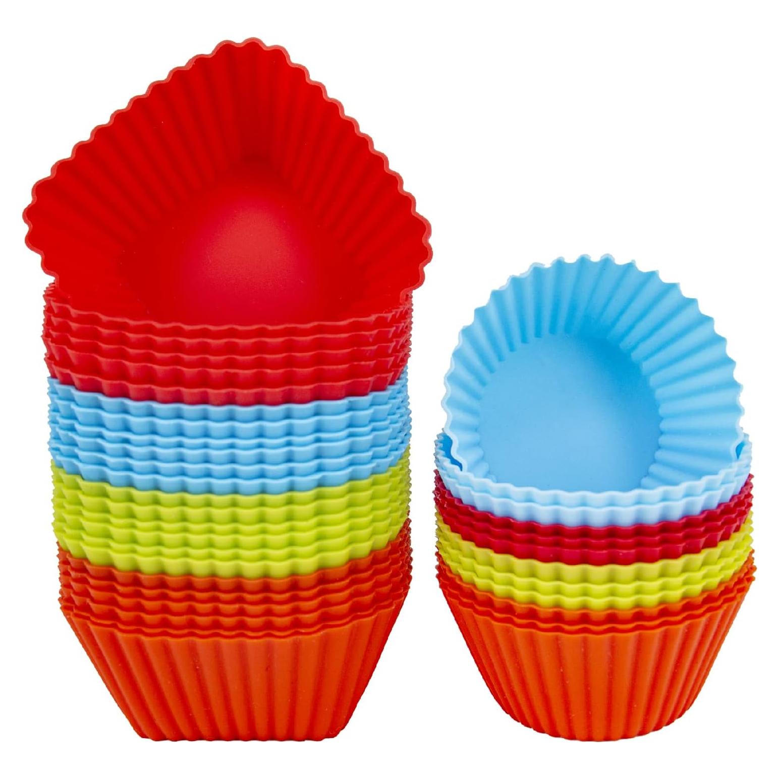 Tazas de Hornear de Silicona YOLCAR 24 Piezas Reutilizables