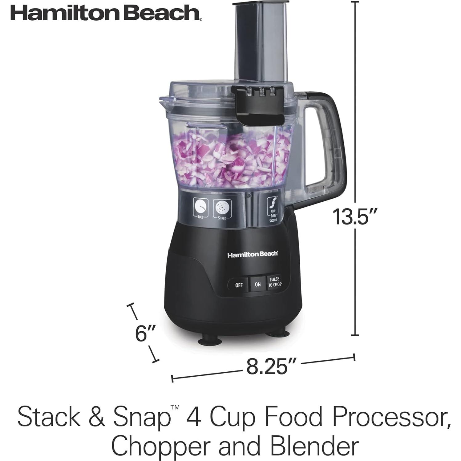 Procesador de Alimentos Hamilton Beach Stack & Snap 4 Tazas 250W