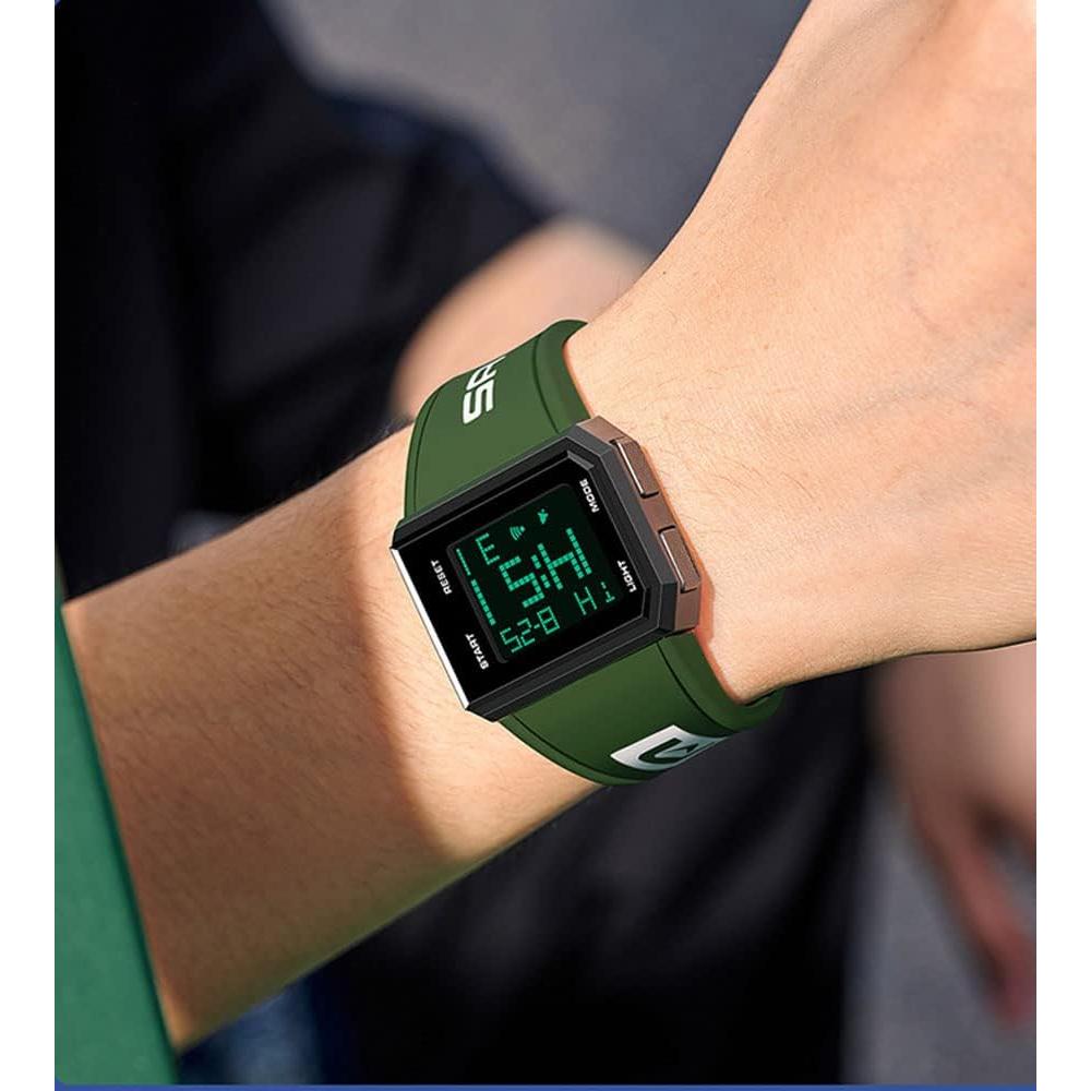 Reloj Digital Deportivo ADSBIAOYE Verde Multifuncional
