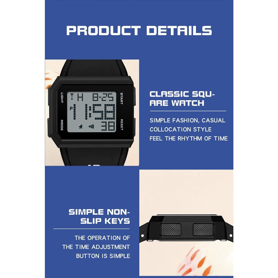 Reloj Digital Deportivo ADSBIAOYE Verde Multifuncional