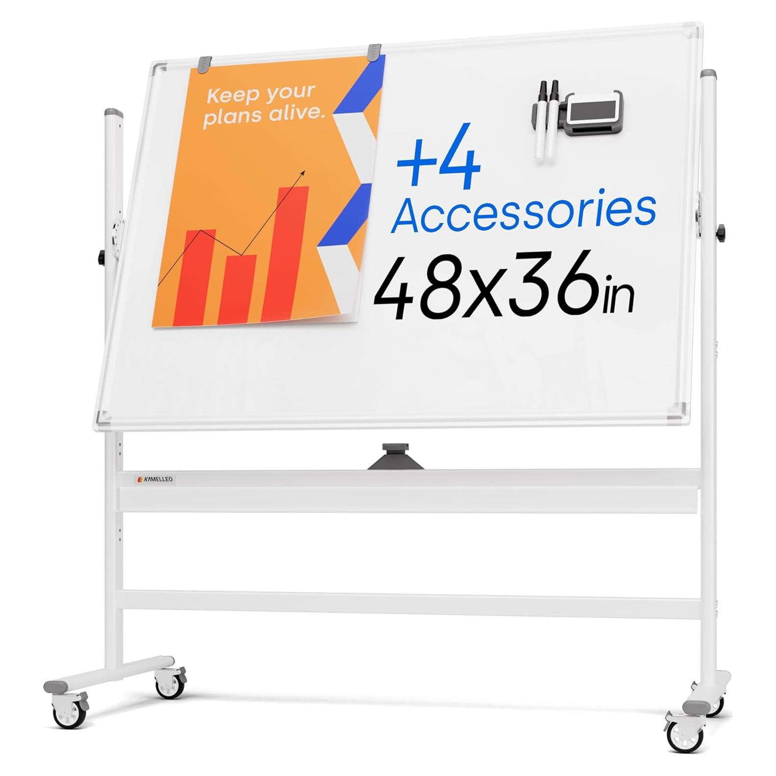 Pizarra Blanca Borrable Móvil KAMELLEO 121,9x91,4 cm