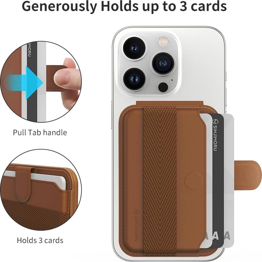 Cartera Magnética Sinjimoru para iPhone 16/15/14/13/12 Marrón