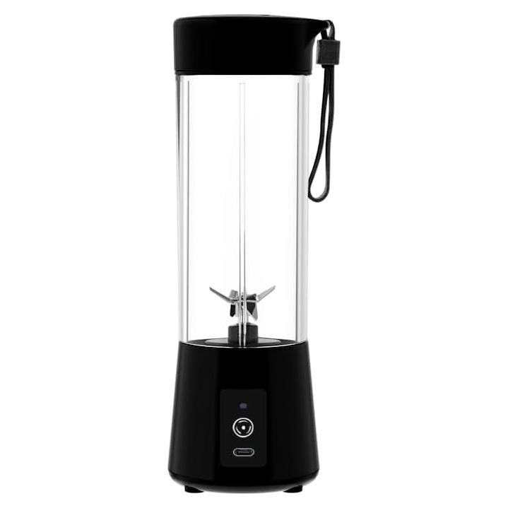 Portable Personal Blender | Juicer Blender For Smoothies and Fruit (1pc) | Rechargeable, Upgraded USB-C Connector, 304 Stainless Steel Blades, Upsized 400ML Mini Blender, Small, Black