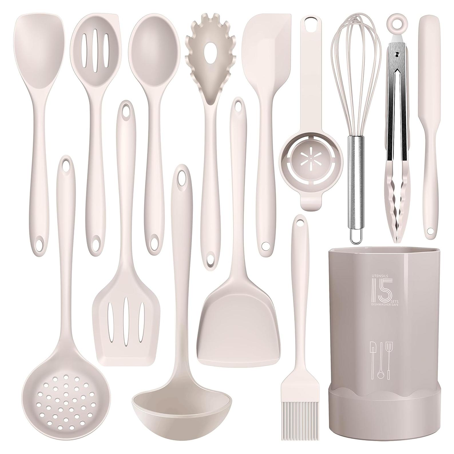 Juego de Utensilios de Cocina AOTHOD 15 Piezas Silicona