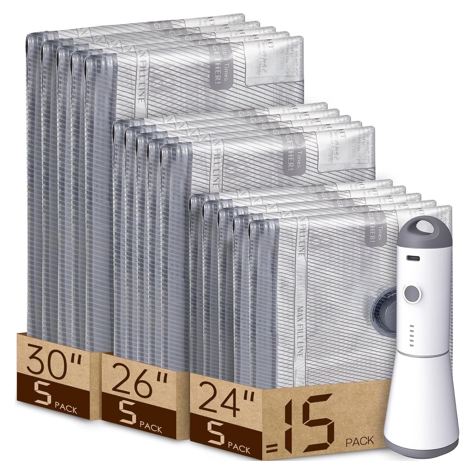 Bolsas de Vacío Vacbird 15 Piezas con Bomba Recargable