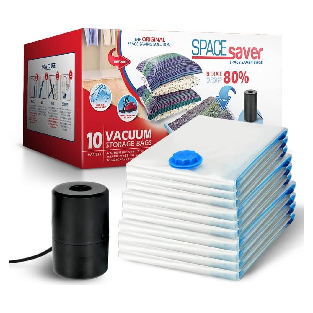 Paquete 10 Bolsas Almacenamiento Vacío Spacesaver 4M 3L 3XL