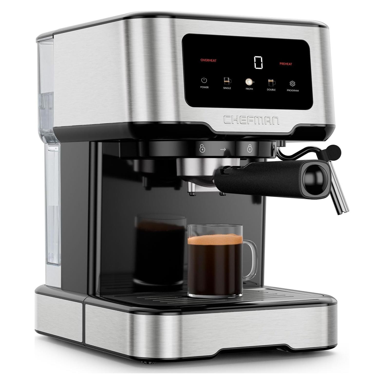 Máquina de Espresso Chefman CraftBrew 15 Bar con Espumador 1.5L