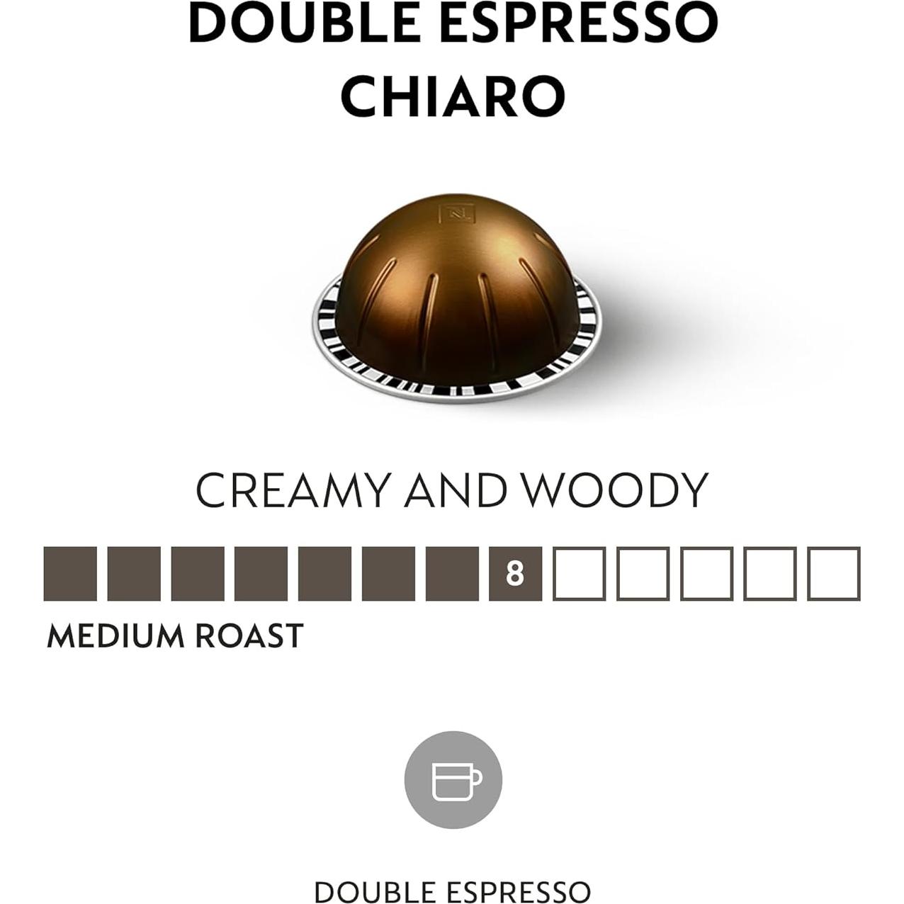 Cápsulas Nespresso Vertuo Doble Espresso Chiaro 30 Unidades