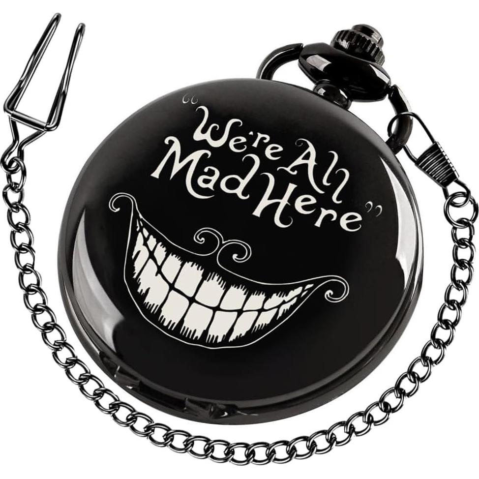 Reloj de bolsillo Alwesam con cadena de 38 cm y números romanos