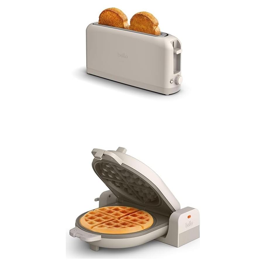 Tostadora Slim 2 Rebanadas BELLA + Fabricador Waffles Cerámico
